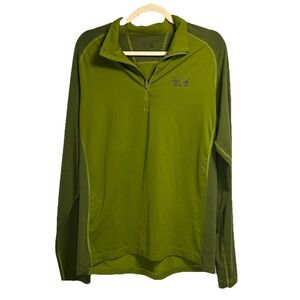 Mountain Hardwear Butterman 1/4 Zip Shirt Men's Medium Green Wicking‎ UPF 50